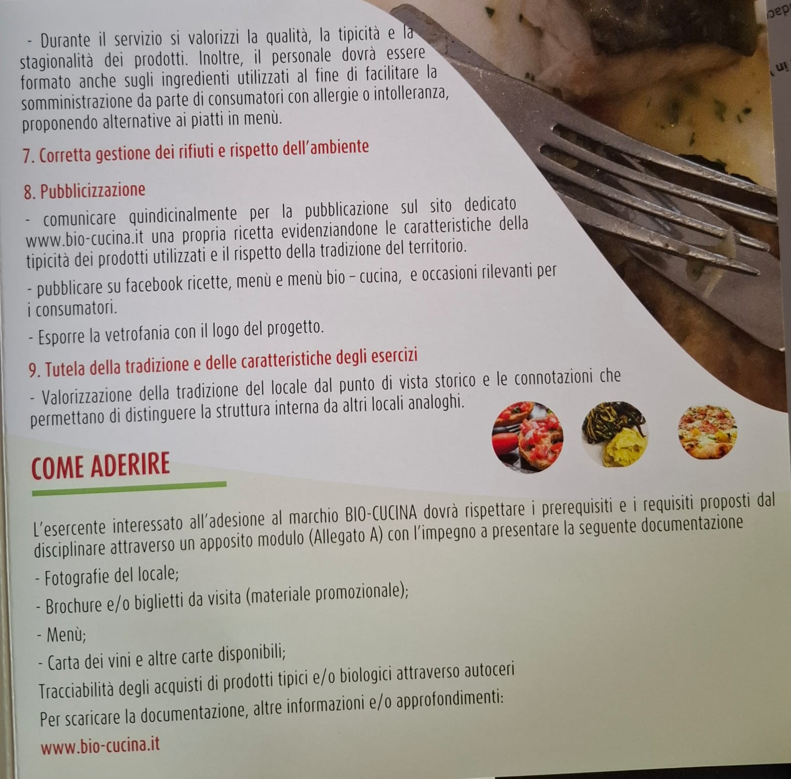 brochure evento bio in cucina